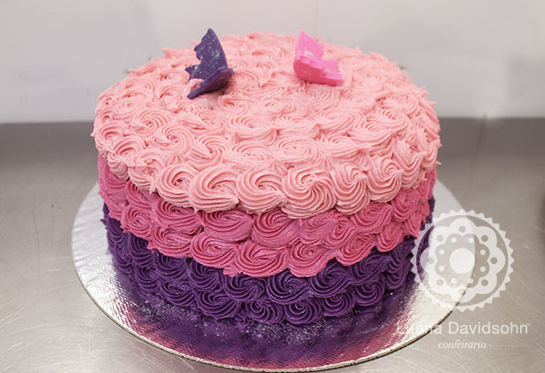 Bolo Rosa Com Glitter 509  Bolos de aniversário roxos, Festas de