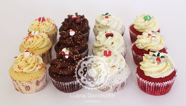 Cupcakes de Natal | Confeitaria da Luana