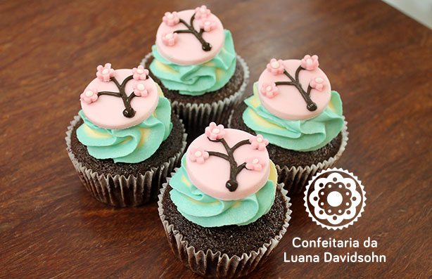 cupcakes flor de cerejeira