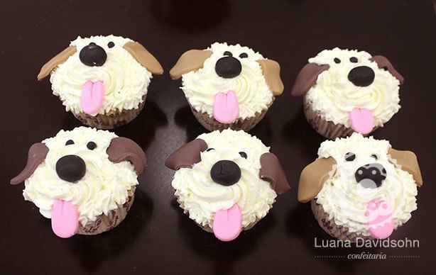 Cupcake Decorado de Cachorro | Confeitaria da Luana