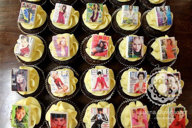 Cupcake Personalizado Capa de Revista Elle | Confeitaria da Luana